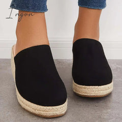 Ingvn - Espadrilles Mule Wedges Slip on Backless Sandals