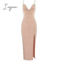 Ingvn - Bandage Women Dress New Summer Sexy Party Club Elegant Bodycon Bandage Dress Spaghetti Strap Ladies Clothes