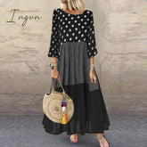 Ingvn - Women's Bohemian Ruffle Sundress Summer Sleeveless Floral Printed Maxi Long Dress Casual Loose Party Tanks Vestido