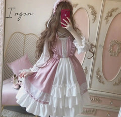 Ingvn - Quality Kawaii Lolita Style Dress Women Lace Maid Costume Dress Costume Sweet Gothic Party Robe Renaissance sSpring
