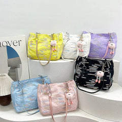 Ingvn Fashion Forest Style Shoulder Bag Female Embroidery Retro Style Versatile Commuting Leisure Bag Large Capacity Canvas Tote Bag