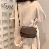 Ingvn - Trendy Saddle Shoulder Bag Women Pu Leather Crossbody Bag Simple Solid Color Flap Messenger Bag Designer Handbag Pouch Wholesale