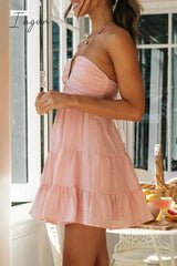 Ingvn - Sexy Solid Halter Sleeveless Dress Dresses