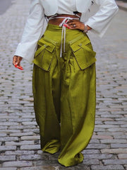 Ingvn Cargo Pants Women Summer Fashion Women's Casual Pant Streetwear Ins Detachable 3D Pocket High Waisted Wide Leg Pants