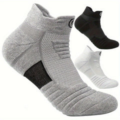 5 Pairs of Ultra-Comfortable Marathon Compression Socks - Moisture-Wicking, Breathable, and Quick-Drying for Outdoor Fitness and Sports - All-Season, Thin, and Stylish Knit Fabric Polycotton and Polyester Blend