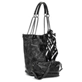 INGVN Japanese Sweet Ribbon Kawaii Trendy Shoulder Bags Personality Skull Y2k Aesthetic Tote Streetwear Women's Handbags