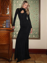 Hollow Out Turtleneck Long Sleeve Sexy Maxi Dress For Women Gown New Bodycon Evening Club Long Dress Vestido