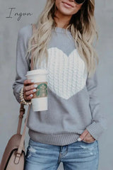 Ingvn - Heart Shaped Sweater(4 Colors)