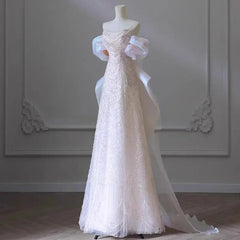 High End Heavy Industry Light Wedding Dress, One Shoulder Bridal Temperament, Light Luxury, Niche Fish Tail Engagement Dress,