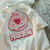 Ingvn - Kawaii Dog Print T-Shirt Harajuku Casual Loose Summer Women'S T-Shirt Cute Sweet Aesthetic Oversized Tops Streetwear