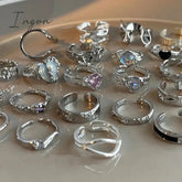 Simple Vintage Zircon Heart Rings For Women Ring Korean Fashion Cold Wind Index Finger Ring Metal Wedding Couple Party Jewelry