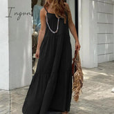 Ingvn - Women's Sundress Summer Bohemian Spaghetti Strap Maxi Long Dress ZANZEA Sexy Party Beach Vestidos Casual Dresses Femme Robe