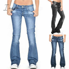 Ingvn - Skinny Flared Jeans Women's Fashion Denim Pants Bootcut Bell Bottoms Stretch Trousers Women Jeans Woman Jeans Low Rise Jeans