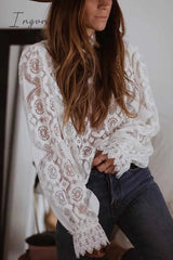 Ingvn - Solid Lace Tops(2 Colors)