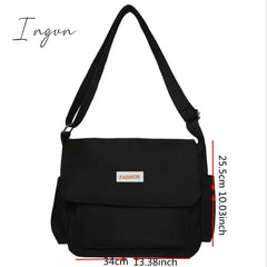 Ingvn - Women's School Messenger Bags for Women Shoulder Ladies Designer Handbag Solid Large Capacity Casual Canvas Shoulder Female Bags