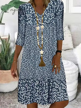 Ingvn - Chic Abstract Printed Short Sleeve Dress