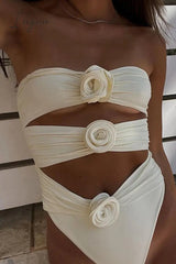 Ingvn - Solid Patchwork Swimwears