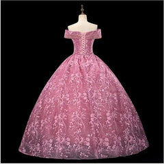 Dresses Elegant Party Prom Dress Off The Shoulder Ball Gown Vintage Lace Vestidos Gown Custom