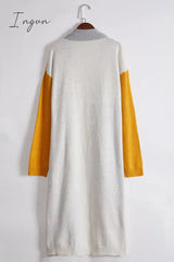 Ingvn - Casual Color Block Patchwork Cardigan