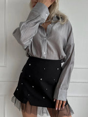 Tulle Hem Mini Skirt