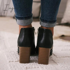 Ingvn - Mid Heel Peep Toe Heels