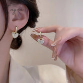 Ingvn - New Heart Zircon Hoop Earrings for Women Gold Plated Stainless Steel Drop Earrings 2023 Trend Luxury Wedding Part Jewelry Gift