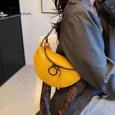 Ingvn - Fashion Saddle Waist Bag Fanny pack Luxury Leather Female Belt Bags Chain Handbag Purse Woman Retro Shoulder Crossbody Chest Bag