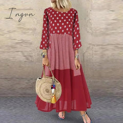 Ingvn - Women's Bohemian Ruffle Sundress Summer Sleeveless Floral Printed Maxi Long Dress Casual Loose Party Tanks Vestido