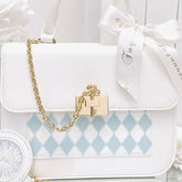 INGVN Cute Lolita Party Itabag Summer Kawaii Japanese Sweet Bow-knot Handbags for Women White PU Leather Messenger Bag