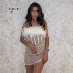 Ingvn - New Trends Sexy Evening Dress Solid Color One Shoulder Dress Ladies Party Prom Dress