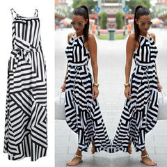 Pbong mid size graduation outfit romantic style teen swag clean girl ideas 90s latina aesthetic freaknik tomboy swaggy goingSummer Maxi Long Dress New Fashion Women Sexy Boho Striped Sleeveless Beach Style Strap Sundress Vestidos For Female Bigsweety