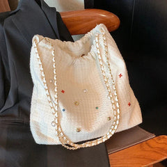 Ingvn Large Capacity Colored Diamond Women's Shoulder Bag Fashion Design Ladies Underarm Bag Simple Soft Female Tote Purse Handbags