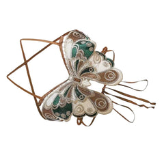 Women Summer Sleeveless Crisscross Tie Backless Sexy Camisole Butterfly Embroidery Halterneck Bras Festival Crop Top