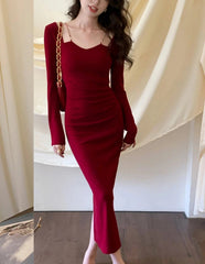 Women Sexy Bodycon Wedding Runway Party Dress Autumn Elegant Birthday Evening Prom Robe Spring Fashion Female Solid Clothing