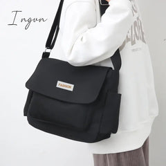Ingvn - Women's School Messenger Bags for Women Shoulder Ladies Designer Handbag Solid Large Capacity Casual Canvas Shoulder Female Bags