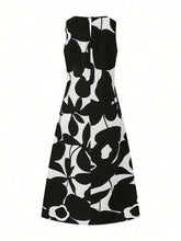 Stylish Floral Print Crew Neck A-line Tank Dress - Women's Casual Sleeveless Dresses for Spring & Summer - Comfortable, Relaxed Fit, Easy Care