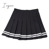 Ingvn - Y2k Summer Korean Fashion Short Women Skirt Casual Slim Elastic High-Waisted Striped Harajuku Pleated Plaid A-Line Mini Skirts