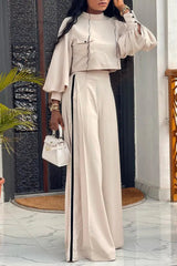 Ingvn - Casual Solid Patchwork Pocket Half A Turtleneck Long Sleeve Two Pieces