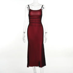 Summer Sexy Dress Women Streetwear Sleeveless Backless Solid Spaghetti Strap Casual Elegant Party Dresses