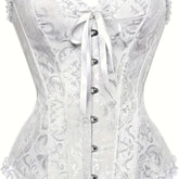 Vintage Chic Floral Corset Bustier - Sculpting Body Shaper with Bow Tie Fishbone Support, Tummy Control, and Smooth Silhouette - Women's Lingerie and Shapewear for a Confident Hourglass Figure