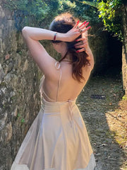 Ingvn - Solid Color High Waist Sleeveless Backless Mini Dress Summer Exotic Tight Elegant Party Luxury Fashion Sexy Dresses Women