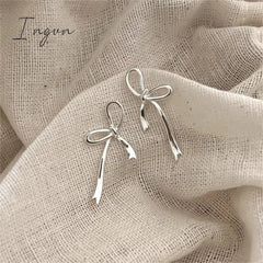 Korean Fashion Sweet Cute Bowknot Stud Earrings for Women Girls New Simple Minimalist Ear Piercing Aesthetic Jewelry Y2K Gifts