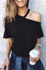 Ingvn - Casual Dew Shoulder T-shirt