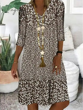 Ingvn - Chic Abstract Printed Short Sleeve Dress