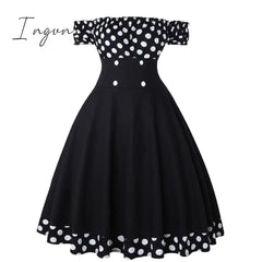 Ingvn - Vintage Dress New Women Dress+Cape Retro Rockabilly 50s Style Two Piece Black Dress Elegant Ladies fashion Midi Dresses