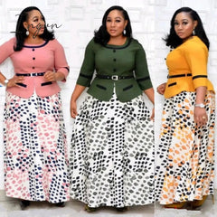 Ingvn - 2XL-6XL Plus Size Christmas Dress African Dresses For Women Clothing Winter Dashiki Robe Femme Party Maxi Dress African Clothes