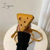 Ingvn - Women's Triangle and Square Cheese Shaped Mini PU Leather Bags Cute Earphone Lipstick Purses Handbags Crossbody Shoulder Bag