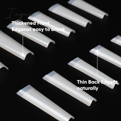 Transparent Stiletto Fake Nail Tips Acrylic False Nail Tips Long Shape Half Cover Coffin Professional Nail Art