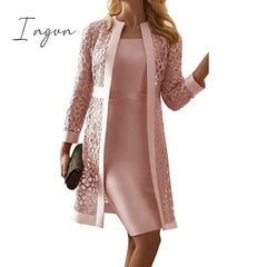 Ingvn - New Elegant Casual Mature women Fashion Spring Autumn Slim Dress Solid Dresses Women Long Sleeve Women Commuter get-together S-5Xl