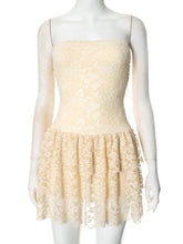 Off-shoulder Strapless Sexy Mini Dress For Women Elegant Lace Sleeveless Backless High Waist Pleated Cake Dress